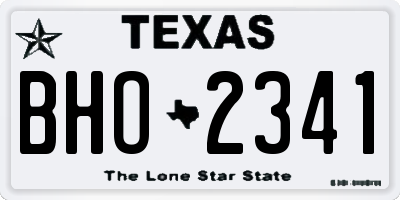 TX license plate BHO2341