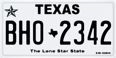 TX license plate BHO2342
