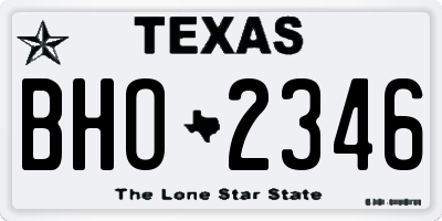 TX license plate BHO2346