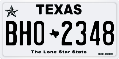 TX license plate BHO2348