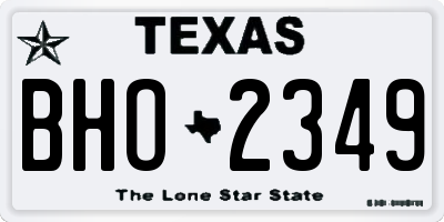 TX license plate BHO2349