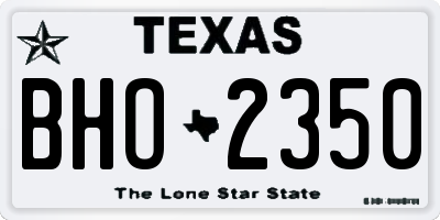TX license plate BHO2350
