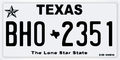 TX license plate BHO2351