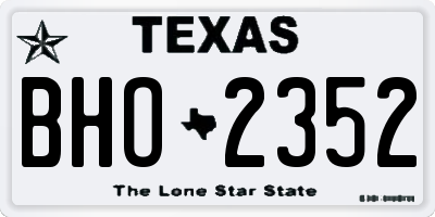 TX license plate BHO2352