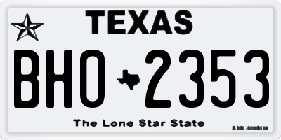 TX license plate BHO2353