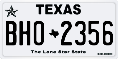 TX license plate BHO2356