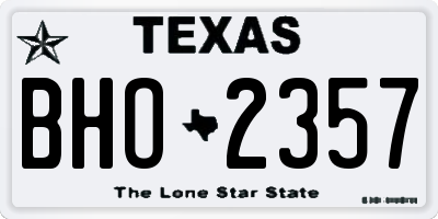 TX license plate BHO2357