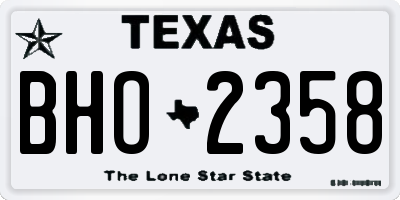 TX license plate BHO2358