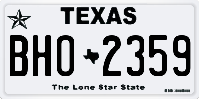 TX license plate BHO2359