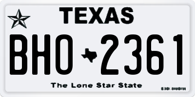 TX license plate BHO2361