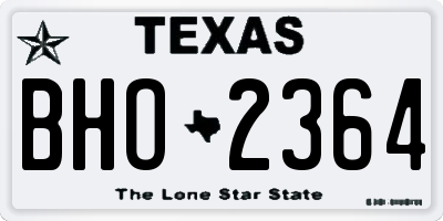 TX license plate BHO2364
