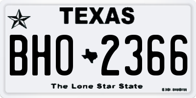 TX license plate BHO2366
