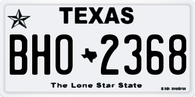 TX license plate BHO2368