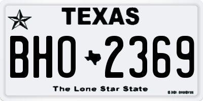 TX license plate BHO2369