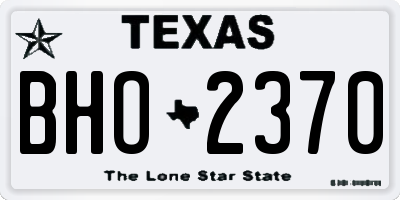 TX license plate BHO2370