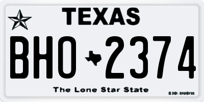 TX license plate BHO2374