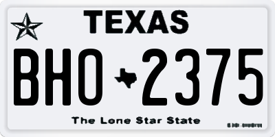 TX license plate BHO2375