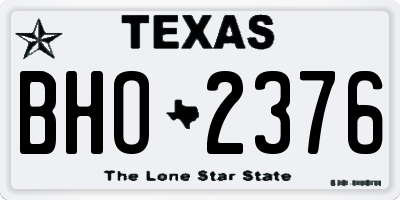 TX license plate BHO2376