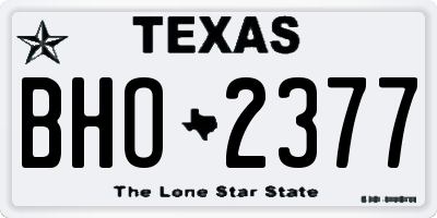 TX license plate BHO2377