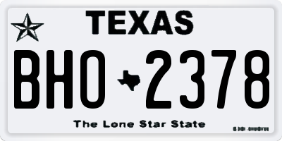 TX license plate BHO2378