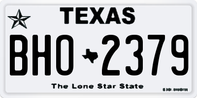 TX license plate BHO2379