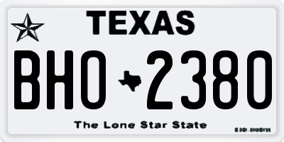 TX license plate BHO2380