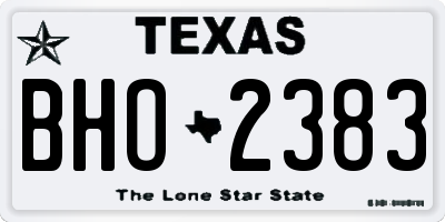 TX license plate BHO2383
