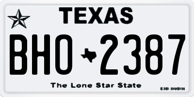 TX license plate BHO2387