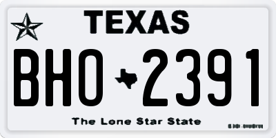 TX license plate BHO2391
