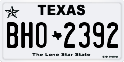 TX license plate BHO2392