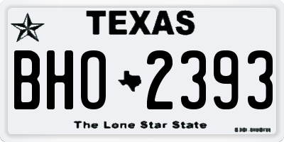 TX license plate BHO2393
