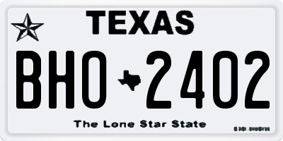 TX license plate BHO2402