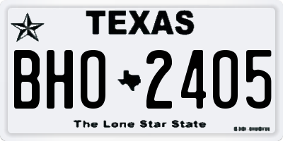 TX license plate BHO2405