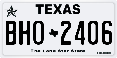 TX license plate BHO2406