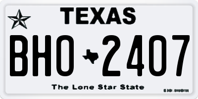 TX license plate BHO2407
