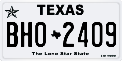 TX license plate BHO2409