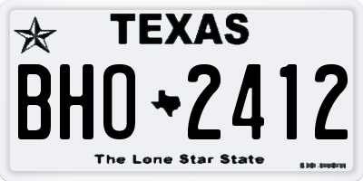TX license plate BHO2412