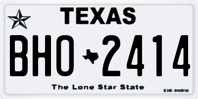 TX license plate BHO2414