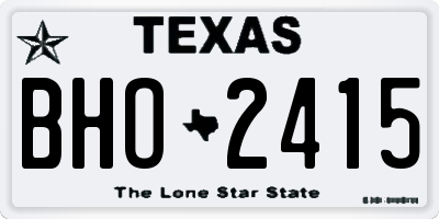 TX license plate BHO2415