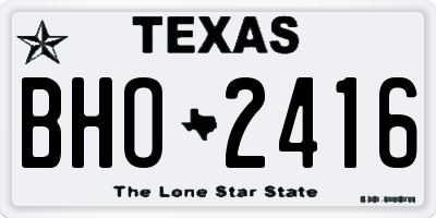 TX license plate BHO2416