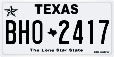 TX license plate BHO2417