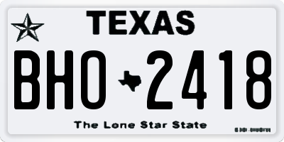 TX license plate BHO2418