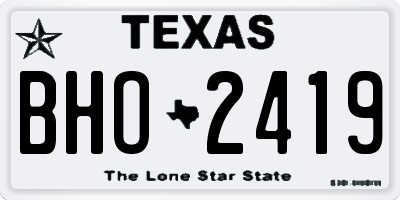TX license plate BHO2419