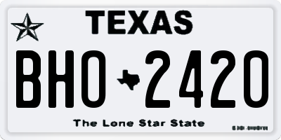 TX license plate BHO2420