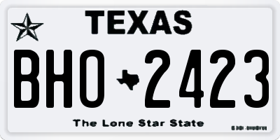 TX license plate BHO2423