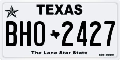 TX license plate BHO2427