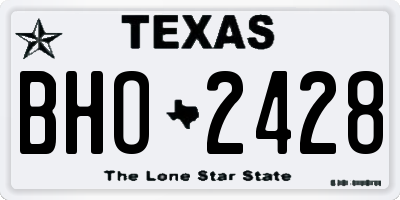 TX license plate BHO2428