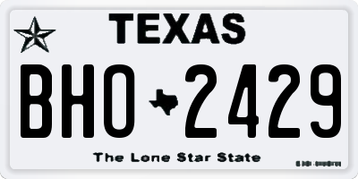 TX license plate BHO2429