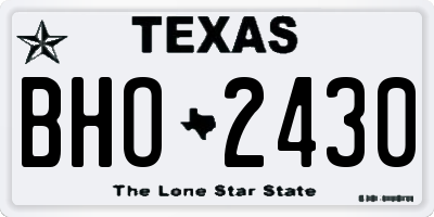 TX license plate BHO2430