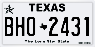 TX license plate BHO2431